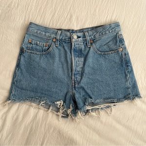 Levi’s 501 High Rise Cutoff Denim Jean Shorts 27